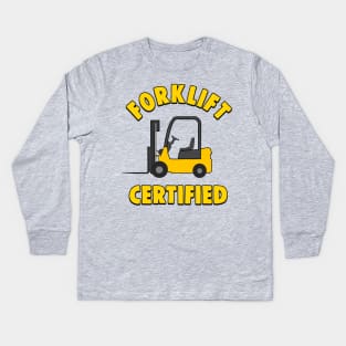Forklift Memes: Forklift Operator Certification Meme Kids Long Sleeve T-Shirt